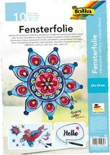 FOLIA Fensterfolie 10 Bögen selbsthaftend 23 x 33 cm transparent