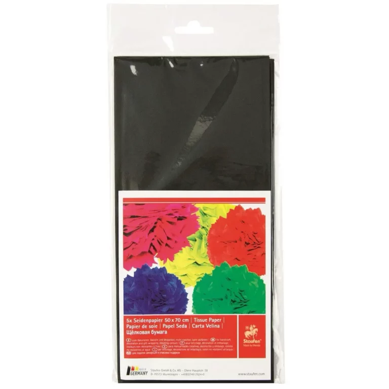 FOLIA Seidenpapier 91090 5 Bögen 50 x 70 cm schwarz