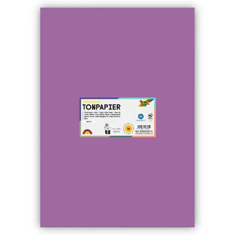 FOLIA Tonzeichenpapier 6328 DIN A3 50 Bögen 130 g/m² flieder
