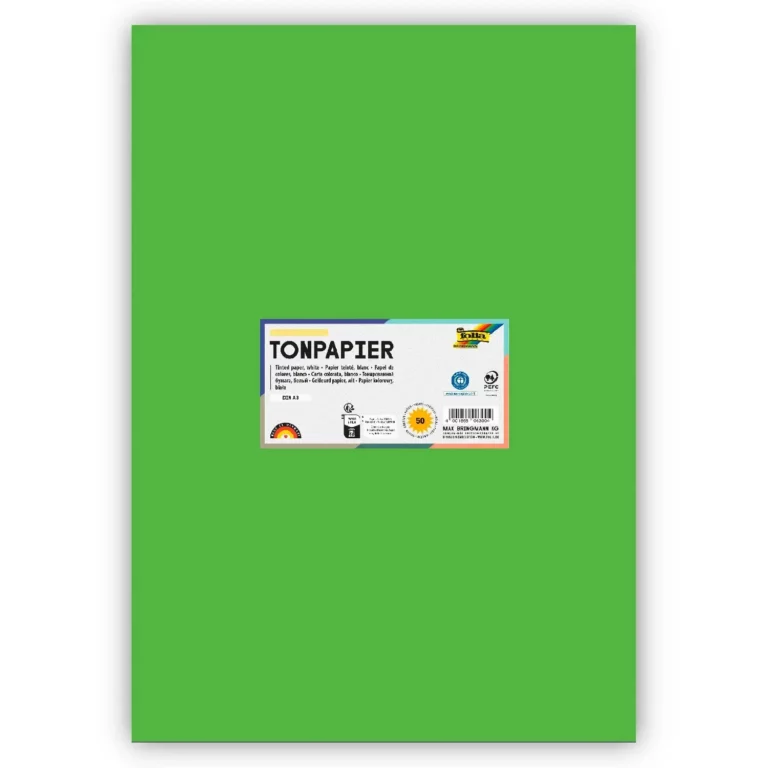 FOLIA Tonzeichenpapier 6351 DIN A3 50 Bögen 130 g/m² hellgrün