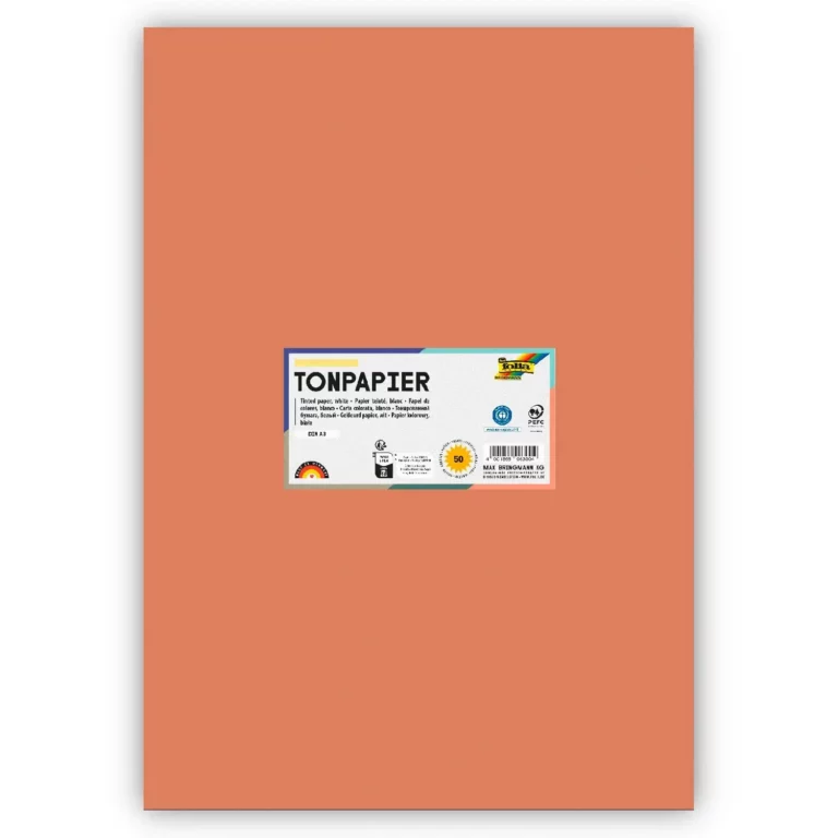 FOLIA Tonzeichenpapier 6372 DIN A3 50 Bögen 130 g/m² hellbraun