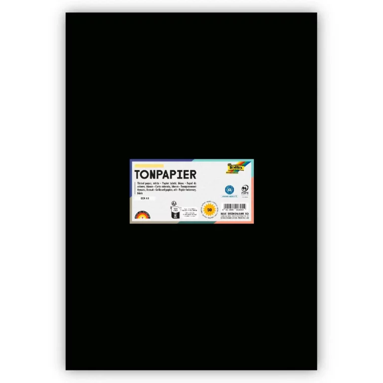 FOLIA Tonzeichenpapier 6390 DIN A3 50 Bögen 130 g/m² schwarz