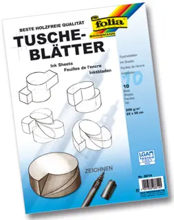 FOLIA Tuscheblätter 200 g 22 x 30cm 10 Blatt  weiß