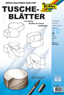 FOLIA Tuscheblätter 200 g 30 x 44 cm 10 Blatt weiß