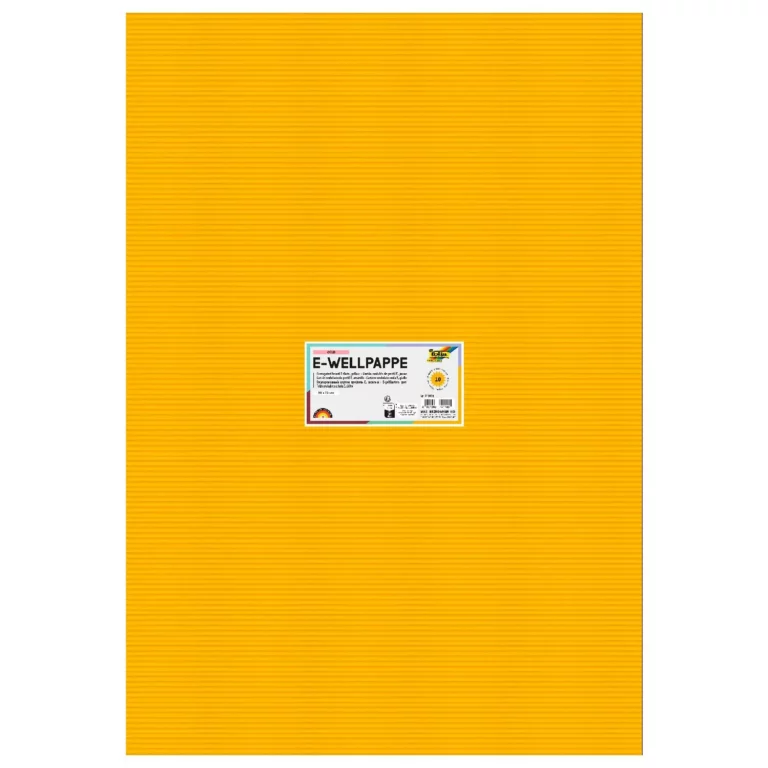FOLIA Wellpappe 741014 10 Bögen 260 g/m² 50 x 70 cm gelb