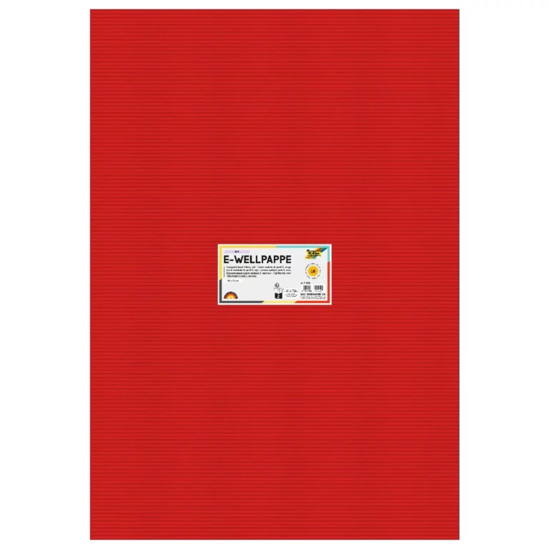FOLIA Wellpappe 741020 10 Bögen 260 g/m² 50 x 70 cm rot