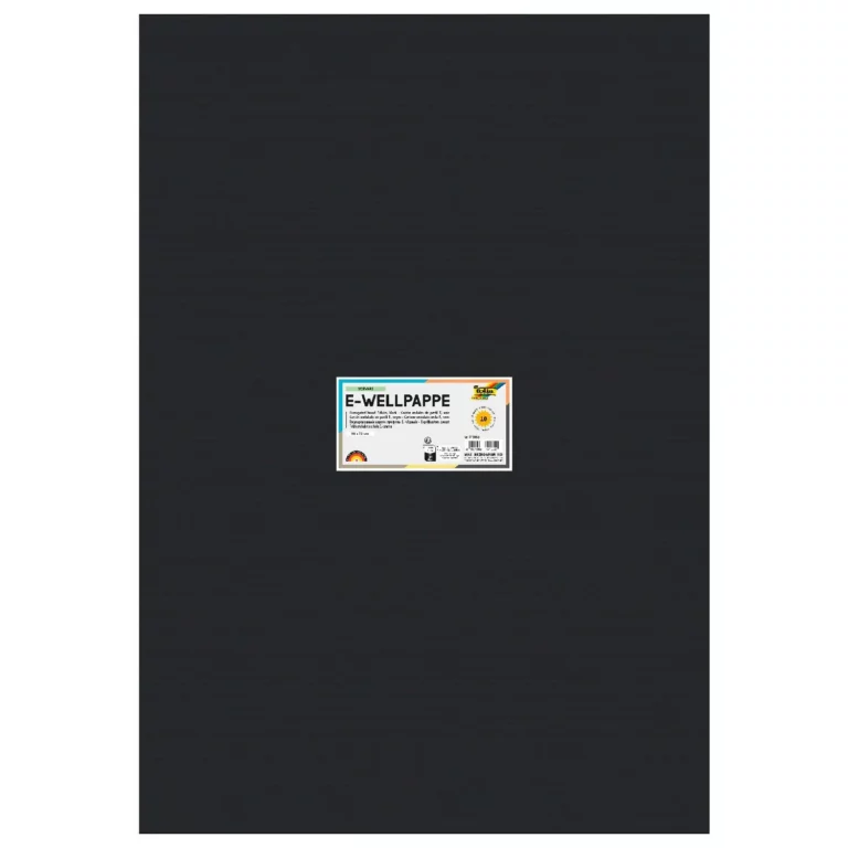 FOLIA Wellpappe 741090 10 Bögen 260 g/m² 50 x 70 cm schwarz