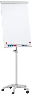 FRANKEN Flipchart X-tra Line mit 5 Rollen 68 x 105 cm grau