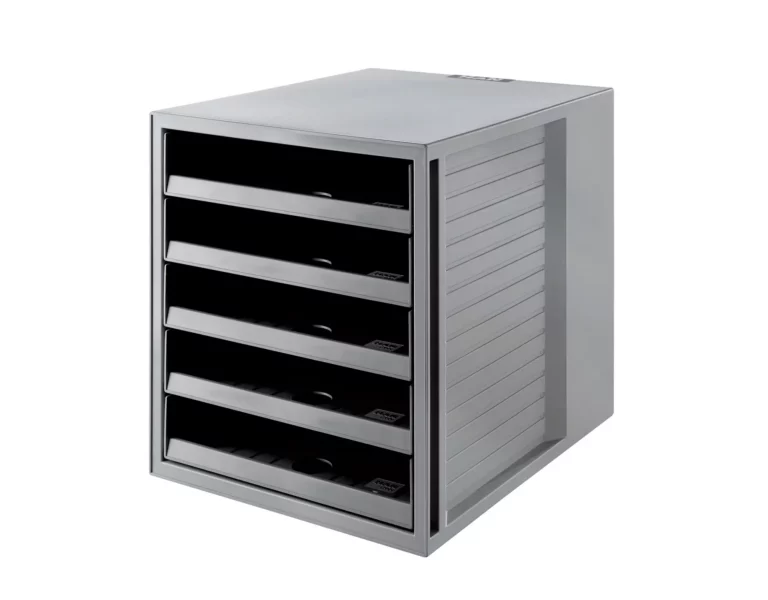 HAN Schubladenbox Schrankset Karma DIN C4 mit 5 Schubladen grau