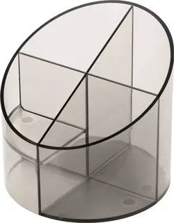 HELIT Mulitköcher 4 Fächer grau/transparent