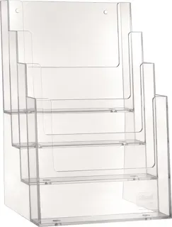 HELIT Tischprospekthalter 4 Taschen DIN A5 transparent