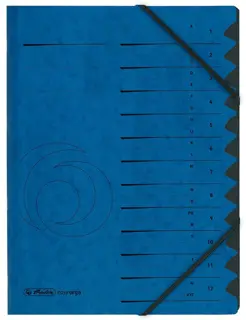 HERLITZ Ordnungsmappe Quality DIN A4 12 Fächer Karton blau