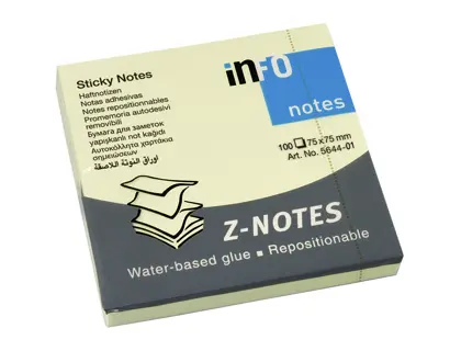 INFO Haftnotiz Z-Notes 75 x 75 mm gelb 100 Blatt