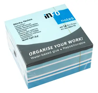 INFO NOTES Haftnotizwürfel Sticky Notes 5654-70 400 Blatt 75x75mm mehrfarbig