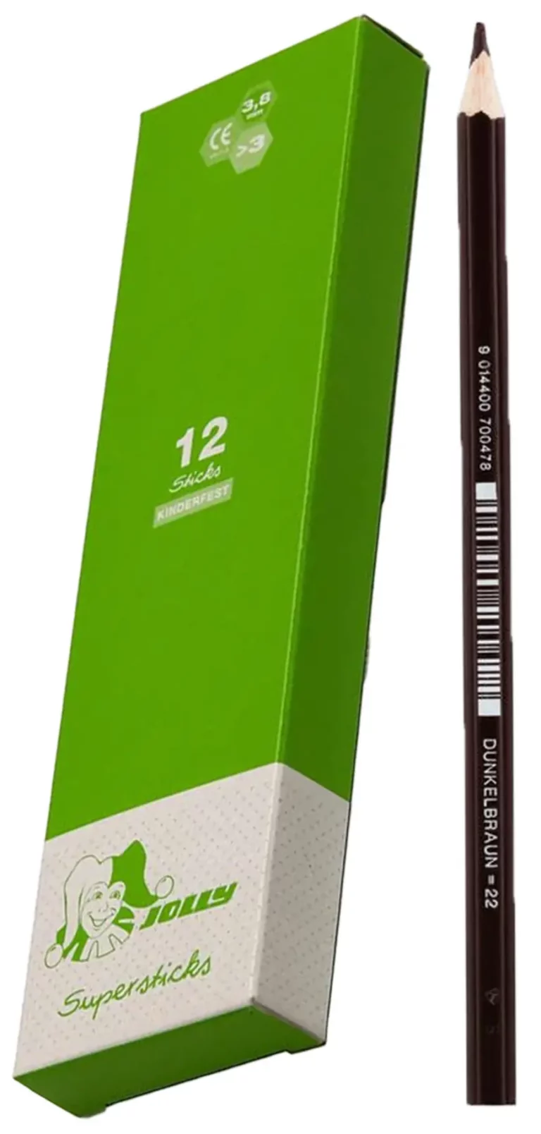 JOLLY Buntstifte 3000 Supersticks Classic 12 Stück dunkelbraun