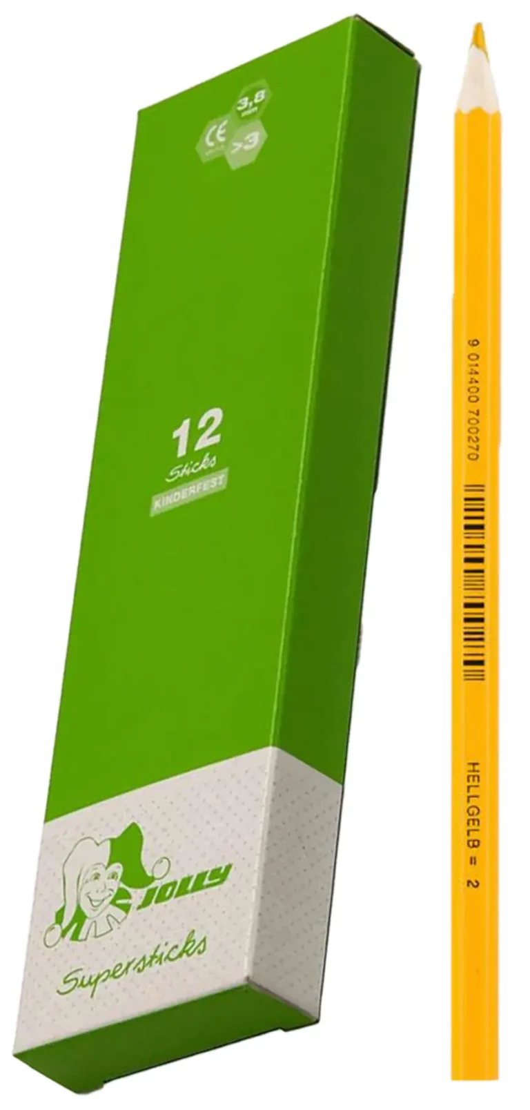 JOLLY Buntstifte 3000 Supersticks Classic 12 Stück hellgelb