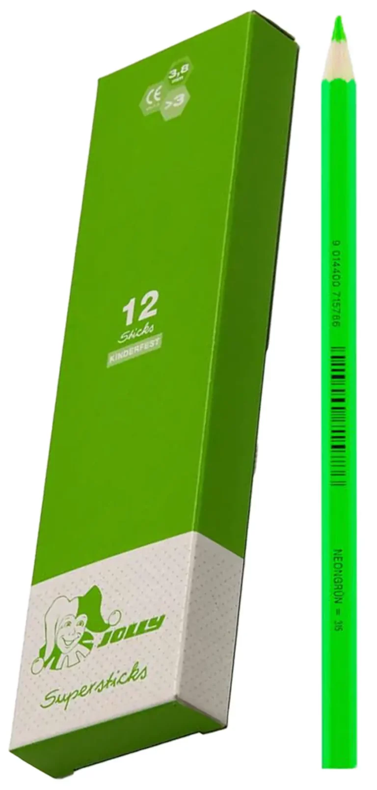 JOLLY Buntstifte 3000 Supersticks Classic 12 Stück neongrün