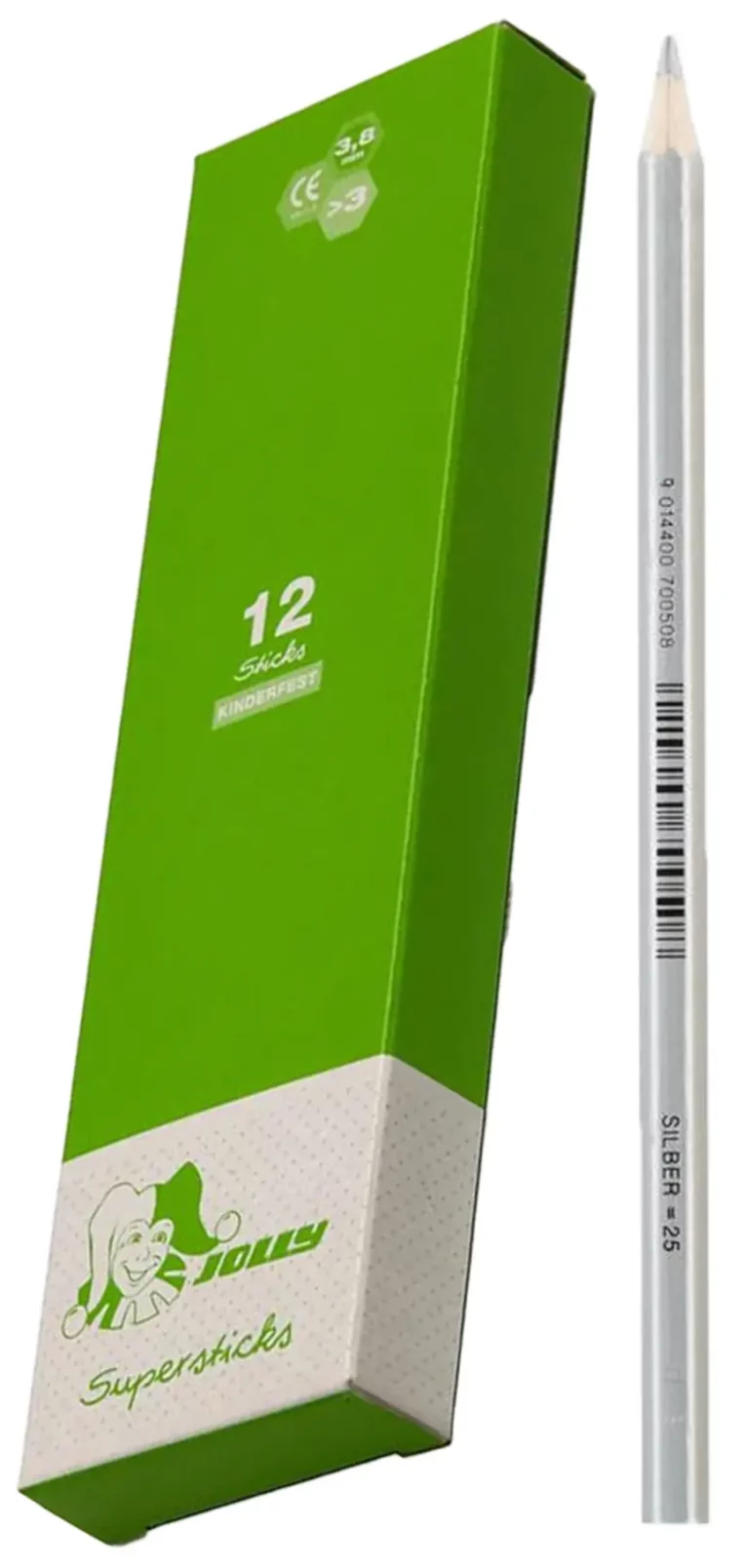 JOLLY Buntstifte 3000 Supersticks Classic 12 Stück silber