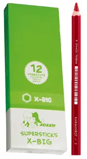 JOLLY Buntstifte 3099 X-BIG 12 Stück karminrot