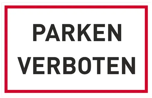 JUST Hinweisschild Parken verboten 400 x 250 mm PP