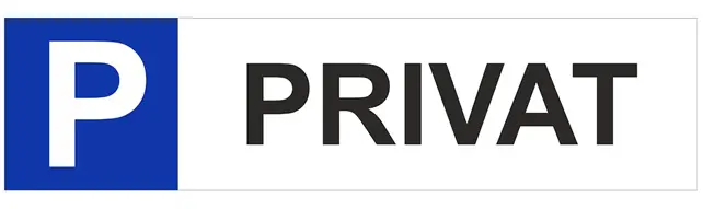 JUST Hinweisschild Privatparkplatz 400 x 100 mm PP