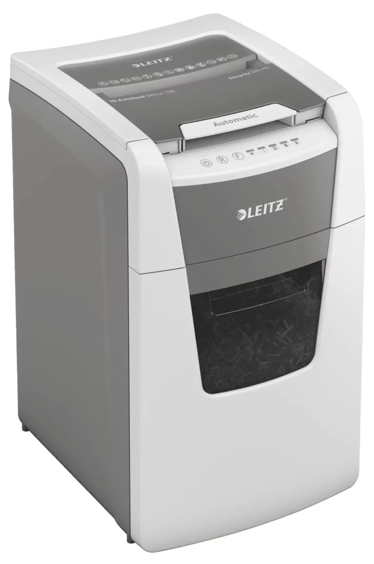 LEITZ Aktenvernichter IQ Autofeed Office 150 Mikroschnitt P5 weiß