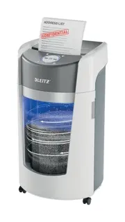 LEITZ Aktenvernichter IQ OptiMax Office Mikroschnitt P5 weiß