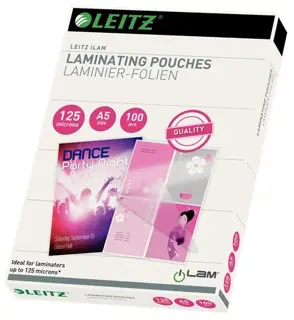 LEITZ Heißlaminierfolien 100 Stück DIN A5 125 µm transparent