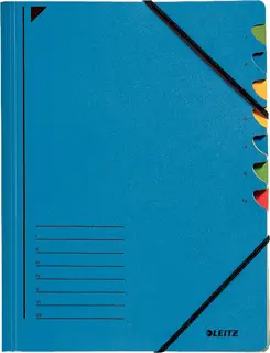 LEITZ Ordnungsmappe 3907 A4 7 Fächer mit Gummizug blau