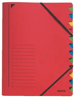 LEITZ Ordnungsmappe 391203 A4 12-teilig rot