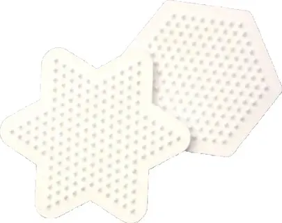 NABBI Legeplatte 2 Stück Stern und Hexagon 9 cm weiß