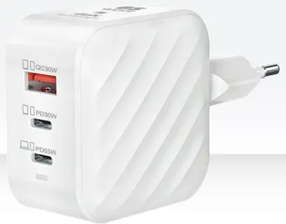 NABO USB Triple Charger PD 65 1x USB-A und 2x USB-C weiß