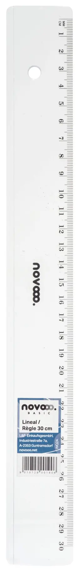 NOVOOO BASIC Lineal 30 cm transparent