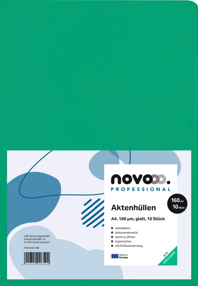 NOVOOO PROFESSIONAL Aktenhülle A4 160 µm 10 Stück grün