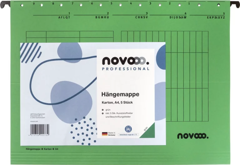 NOVOOO PROFESSIONAL Hängemappe 5 Stück A4 grün
