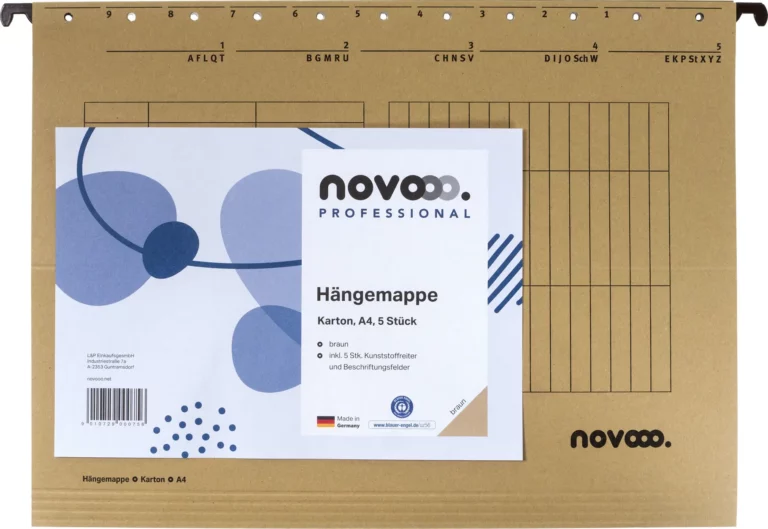 NOVOOO PROFESSIONAL Hängemappe 5 Stück DIN A4 braun