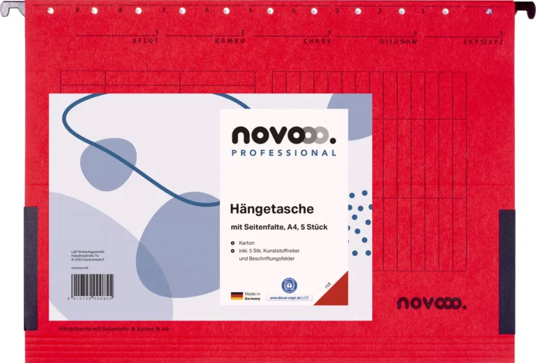 NOVOOO PROFESSIONAL Hängetasche 5 Stück A4 rot