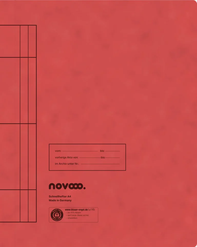 NOVOOO Schnellhefter DIN A4 Recyclingkarton 250 g/m² rot