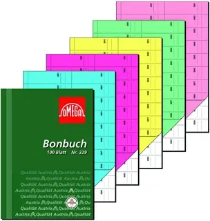 OMEGA Bonbuch 329/5 A4 2 x  50 Blatt 1000 Abrisse eosin