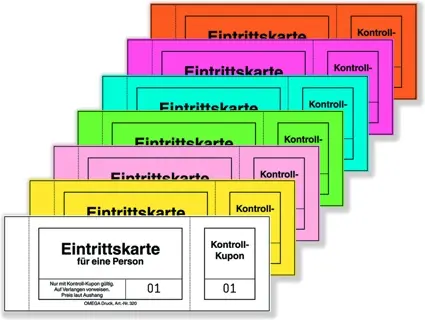 OMEGA Eintrittskarten 320/0 100 Blatt 14 x 5 cm weiß
