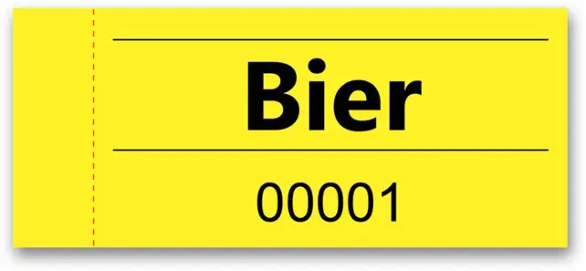 OMEGA Gutscheinblock 109/1 "Bier" 100 Blatt gelb