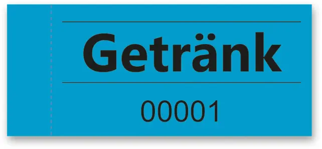 OMEGA Gutscheinblock 109/4 "Getränk" 100 Blatt blau