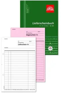 OMEGA Lieferscheinbuch 945 OK A5 hoch 3 x 50 Blatt weiß/rosa/weiß