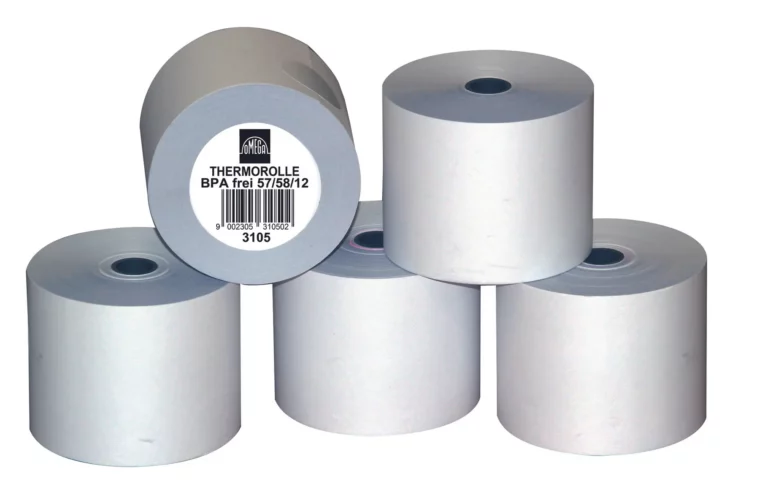 OMEGA Thermorollen 3105 5 Rollen 57/58/12 44 lfm 55 g/m² weiß