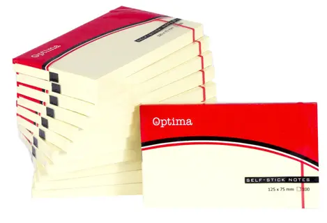 OPTIMA Haftnotizen 12 Stück à 100 Blatt 125 x 76 mm gelb