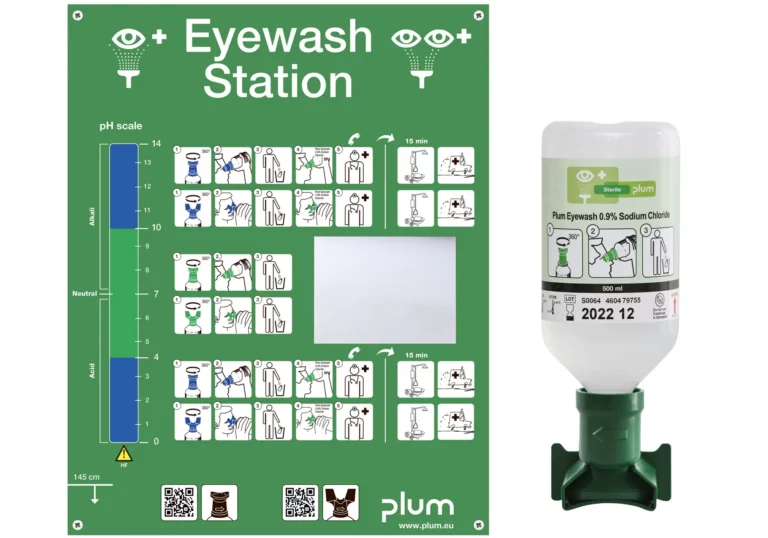PLUM Augenspülstation 500 ml inkl. Wandhalterung und Piktogramm