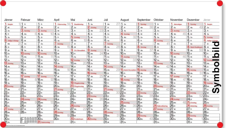 Plakatkalender PO 13 139 x 79 cm 170g/m² für 2027 weiß