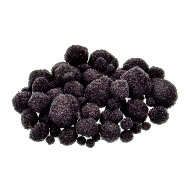 Pompons 75 Stück 7 - 25 mm schwarz sortiert