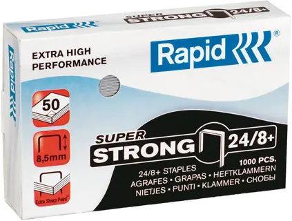 RAPID Heftklammern 24/8+ Super Strong 1000 Stück silber