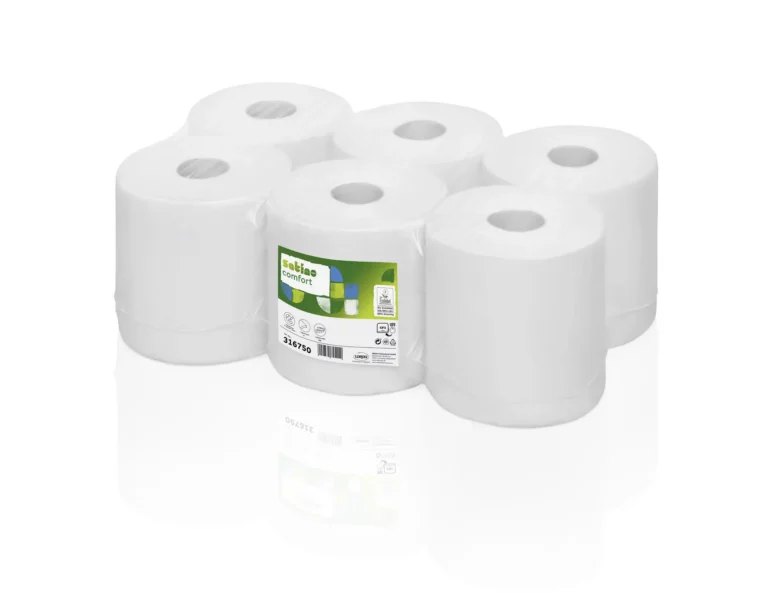 SATINO Rollenhandtuch Comfort Recycling 6 Rollen 2-lagig Innenabwicklug hochweiß